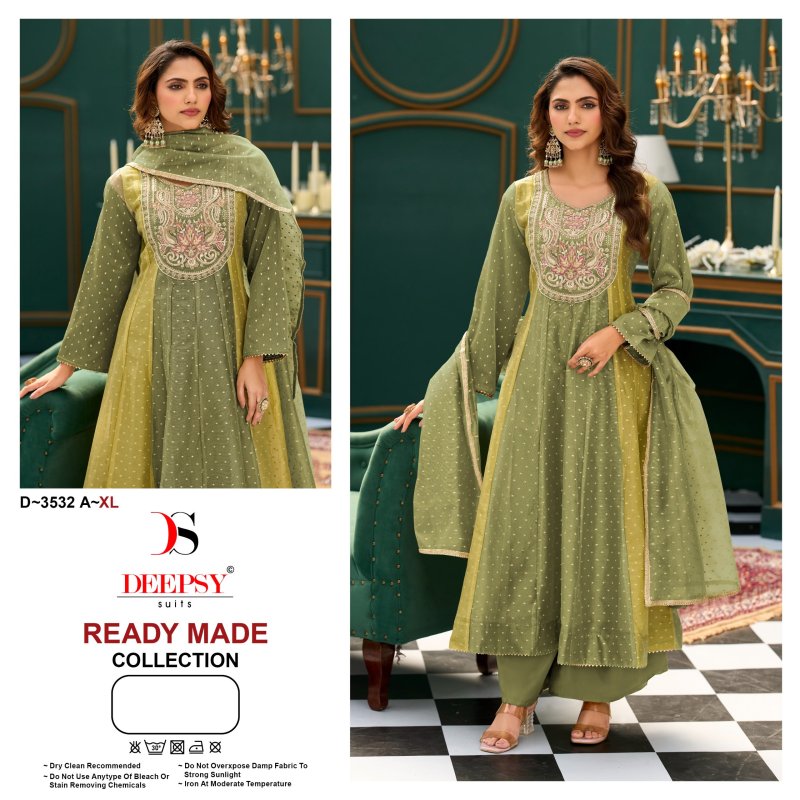 D 3532 A To C By Deepsy Tissue Silk Readymade Suits